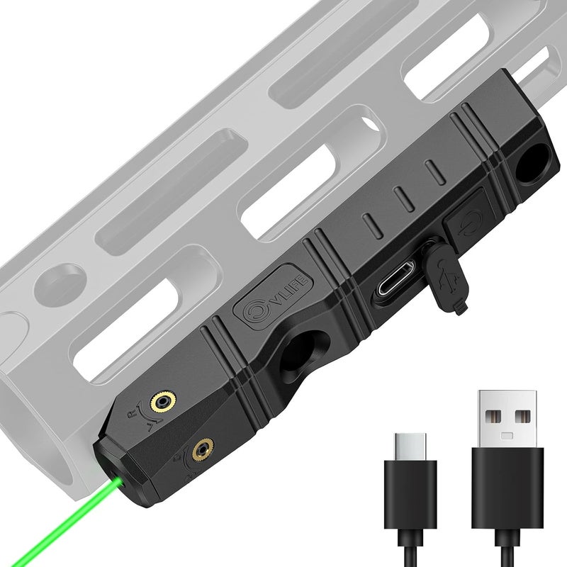 CVLIFE Laser Sight for Rifle, Red/IR/Green Laser Sight Compatible with M-Lok Rail Surface, Ultra Low-Profile Laser for Guns, Rechargeable M-Lok Rifle Laser with Strobe Function - Image 1